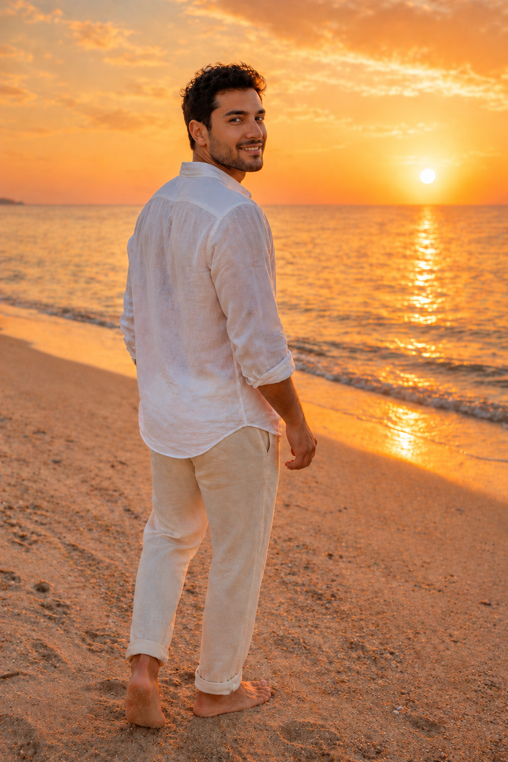 Dating profile photo: full-body shot outdoors